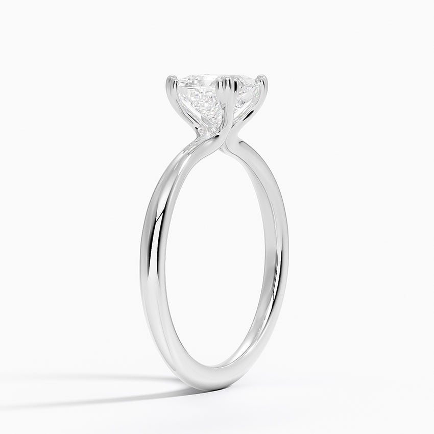 Freesia Triple-Prong Solitaire Ring Platinum Princess Engagement Ring