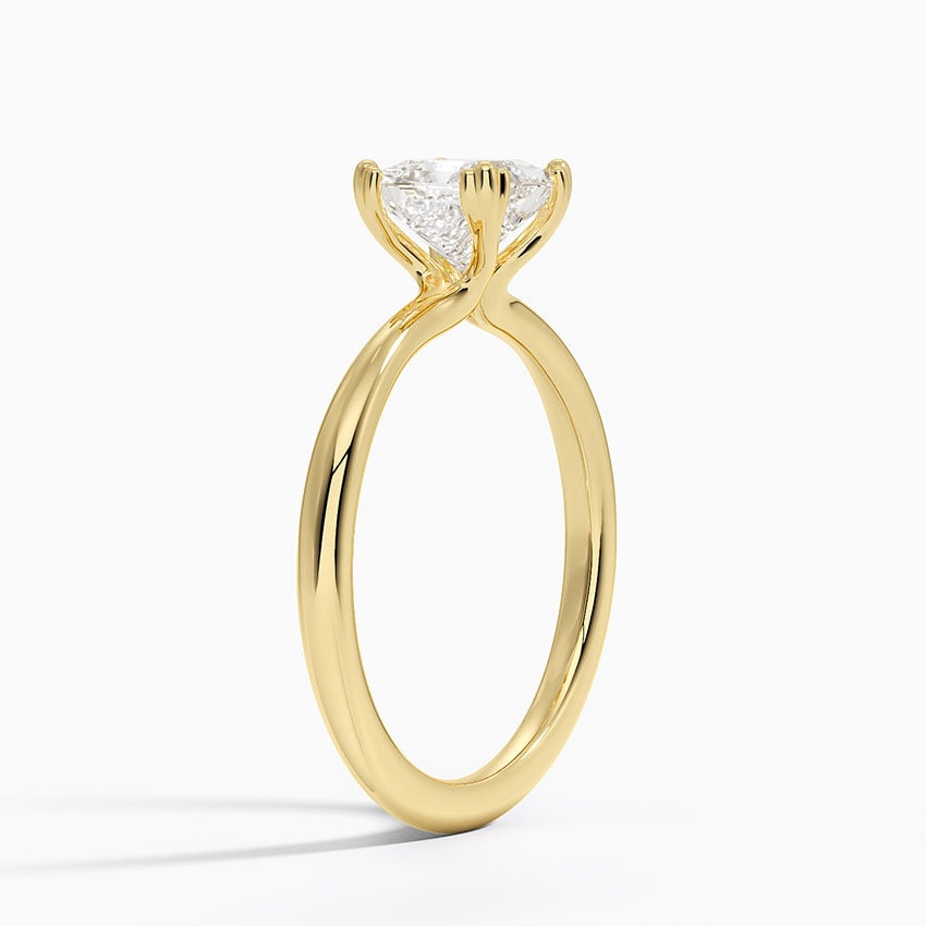 Freesia Triple-Prong Solitaire Ring Yellow Gold 18k Princess Engagement Ring