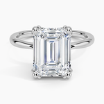 Freesia Triple-Prong Solitaire Ring Platinum Emerald Engagement Ring