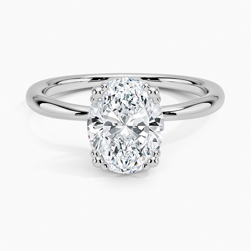 Freesia Triple-Prong Solitaire Ring Platinum Oval Engagement Ring