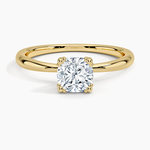 Freesia Triple-Prong Solitaire Ring Yellow Gold 18k Cushion Engagement Ring