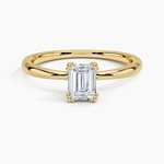 Freesia Triple-Prong Solitaire Ring Yellow Gold 18k Emerald Engagement Ring