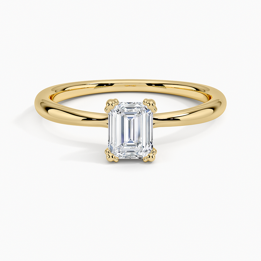 Freesia Triple-Prong Solitaire Ring Yellow Gold 18k Emerald Engagement Ring