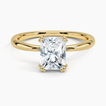 Freesia Triple-Prong Solitaire Ring Yellow Gold 18k Radiant Engagement Ring