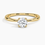 Freesia Triple-Prong Solitaire Ring Yellow Gold 18k Round Engagement Ring
