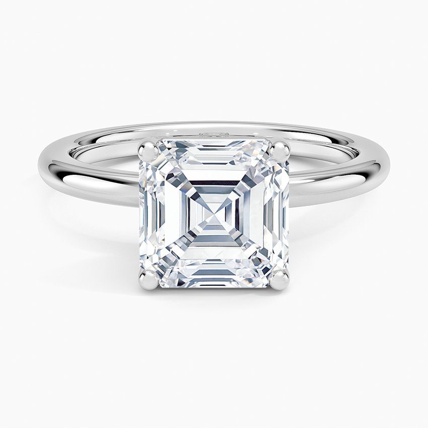 Sydney Perfect Fit 2mm Solitaire Ring Platinum Asscher Engagement Ring