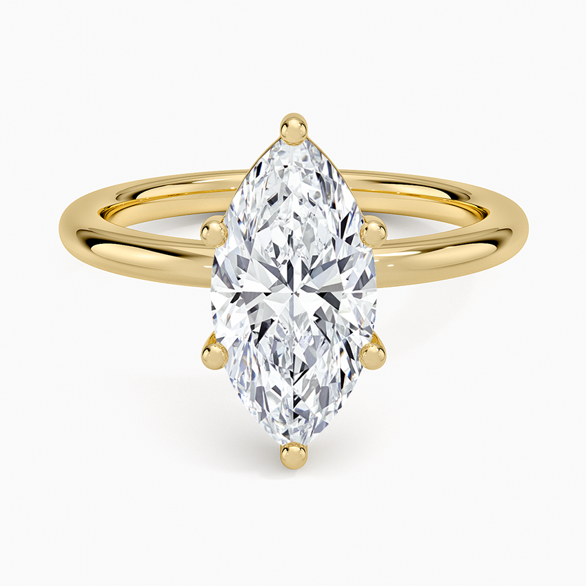 Sydney Perfect Fit 2mm Solitaire Ring Yellow Gold 18k Marquise Engagement Ring