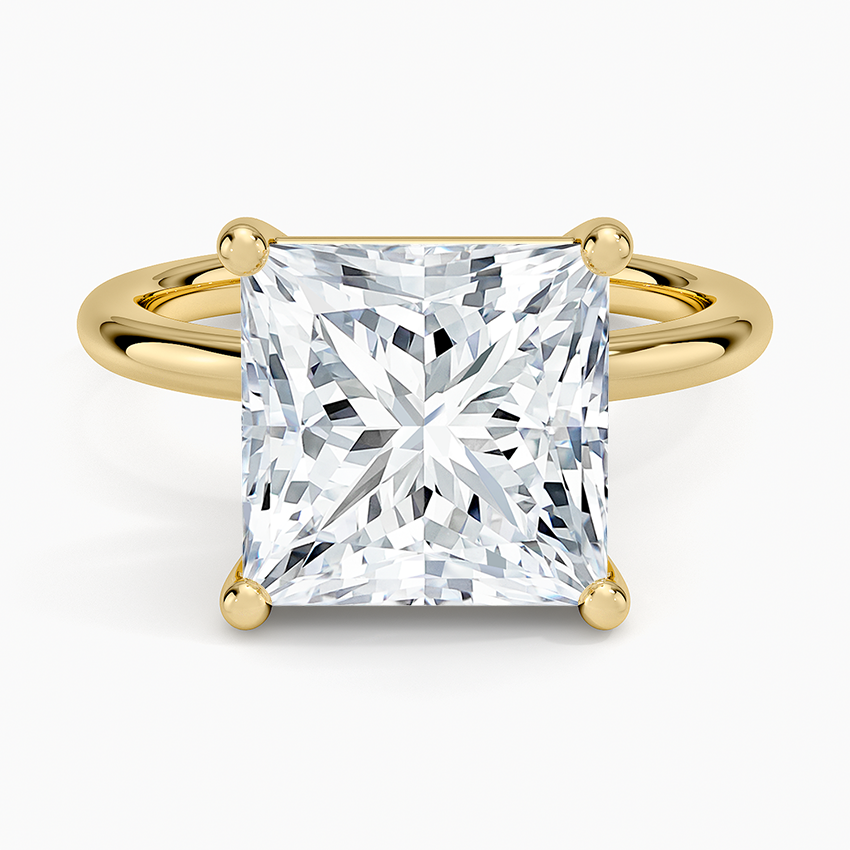 Sydney Perfect Fit 2mm Solitaire Ring Yellow Gold 18k Princess Engagement Ring
