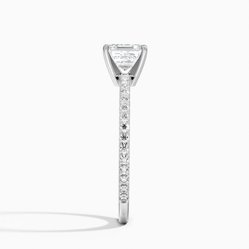 Ballad Three-Quarter Coverage Diamond Ring (1/4 ct. tw.) Platinum Asscher Engagement Ring