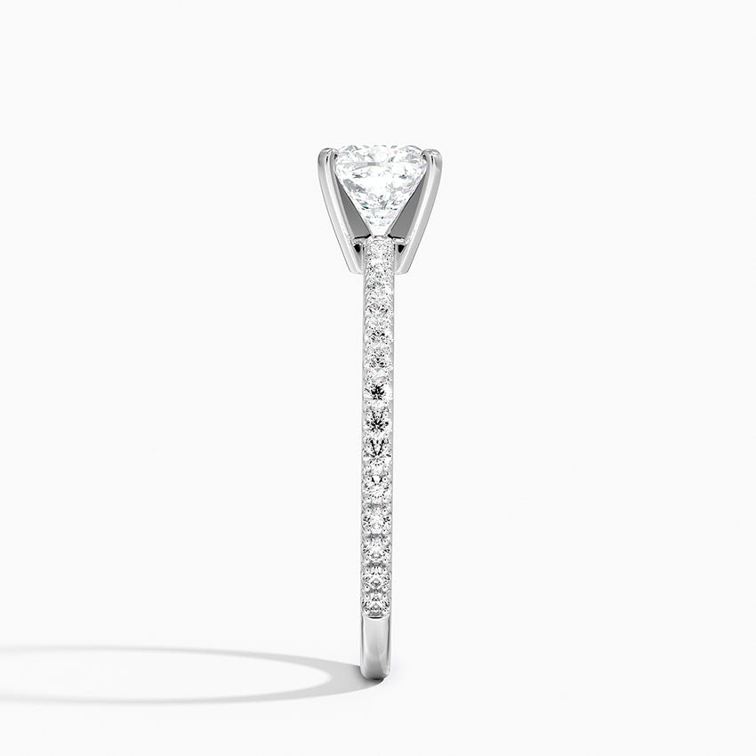 Ballad Three-Quarter Coverage Diamond Ring (1/4 ct. tw.) Platinum Cushion Engagement Ring