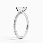 Ballad Three-Quarter Coverage Diamond Ring (1/4 ct. tw.) Platinum Emerald Engagement Ring