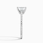 Ballad Three-Quarter Coverage Diamond Ring (1/4 ct. tw.) Platinum Emerald Engagement Ring