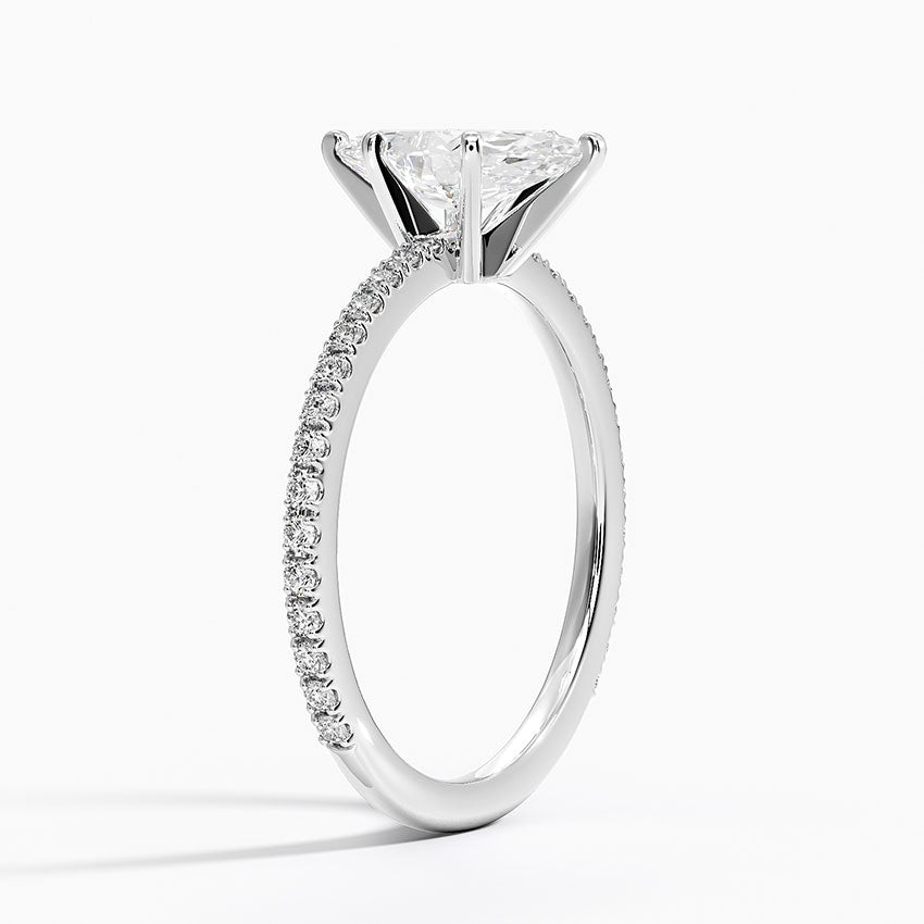 Ballad Three-Quarter Coverage Diamond Ring (1/4 ct. tw.) Platinum Marquise Engagement Ring