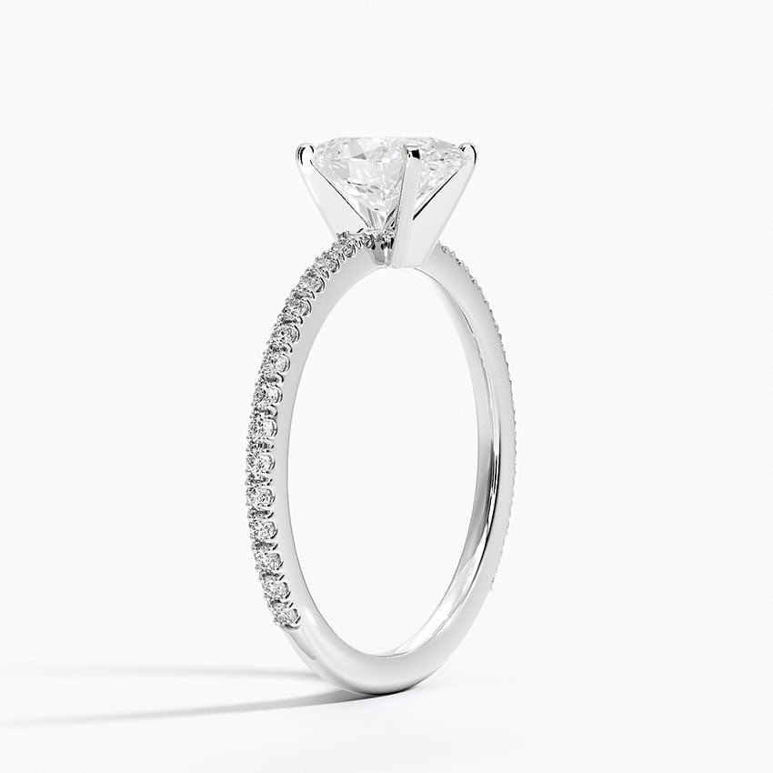 Ballad Three-Quarter Coverage Diamond Ring (1/4 ct. tw.) Platinum Oval Engagement Ring