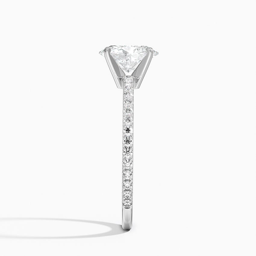 Ballad Three-Quarter Coverage Diamond Ring (1/4 ct. tw.) Platinum Oval Engagement Ring