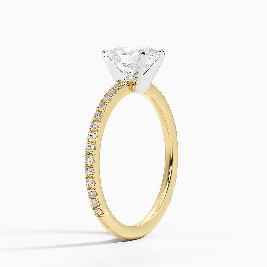 Ballad Three-Quarter Coverage Diamond Ring (1/4 ct. tw.) Yellow Gold 18k Oval Engagement Ring
