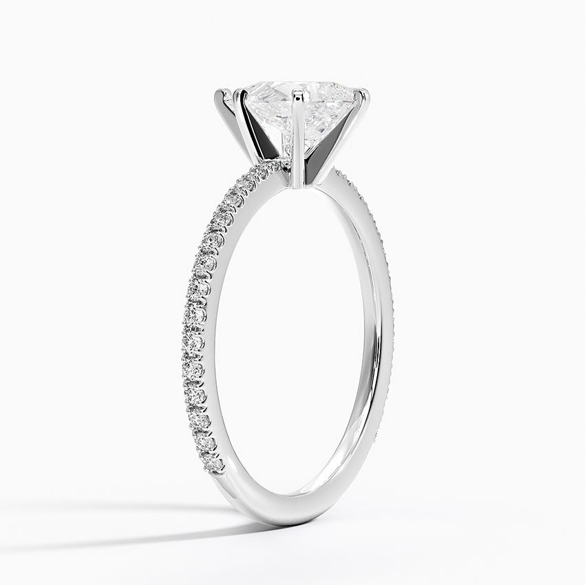 Ballad Three-Quarter Coverage Diamond Ring (1/4 ct. tw.) Platinum Pear Engagement Ring