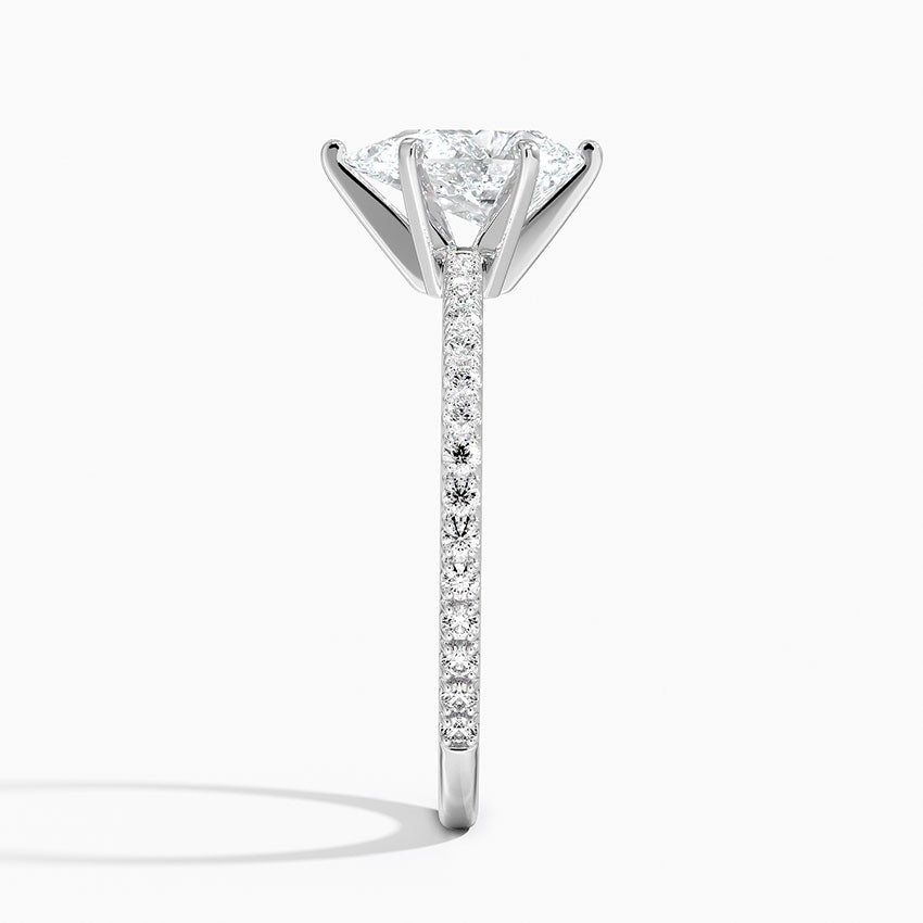 Ballad Three-Quarter Coverage Diamond Ring (1/4 ct. tw.) Platinum Pear Engagement Ring