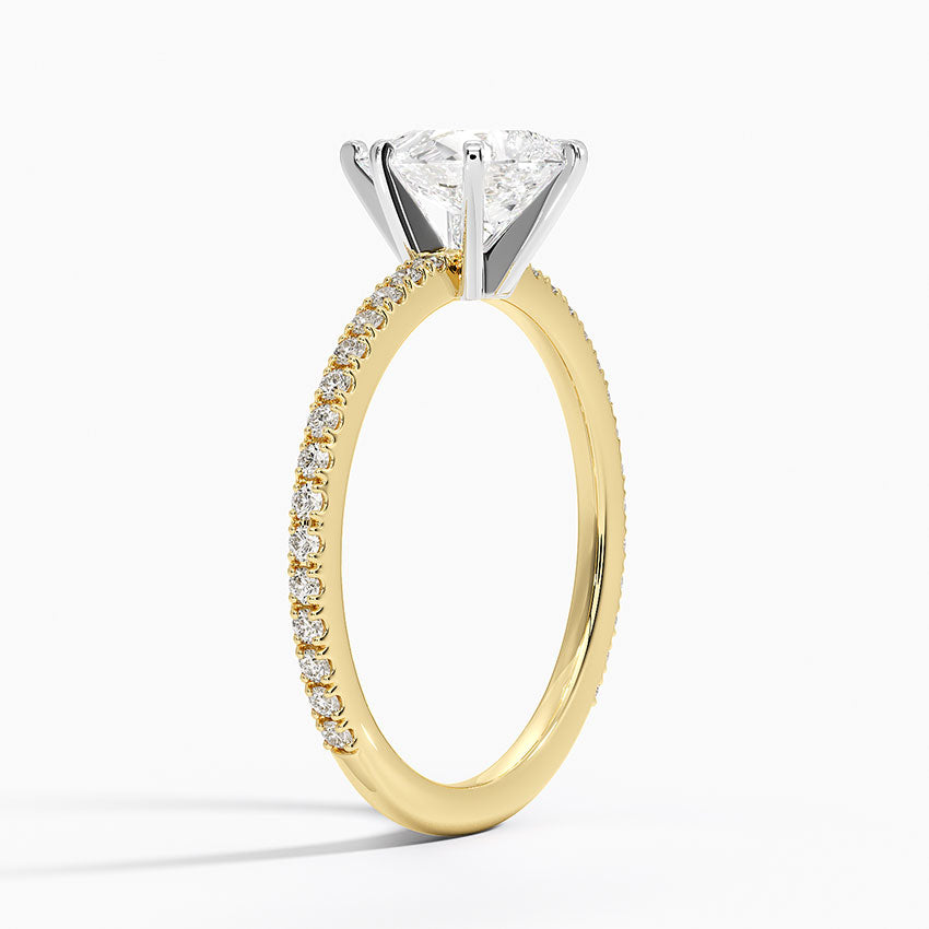 Ballad Three-Quarter Coverage Diamond Ring (1/4 ct. tw.) Yellow Gold 18k Pear Engagement Ring
