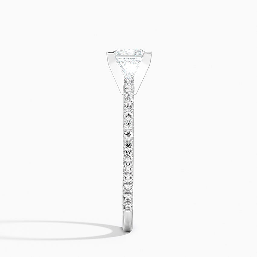 Ballad Three-Quarter Coverage Diamond Ring (1/4 ct. tw.) Platinum Princess Engagement Ring