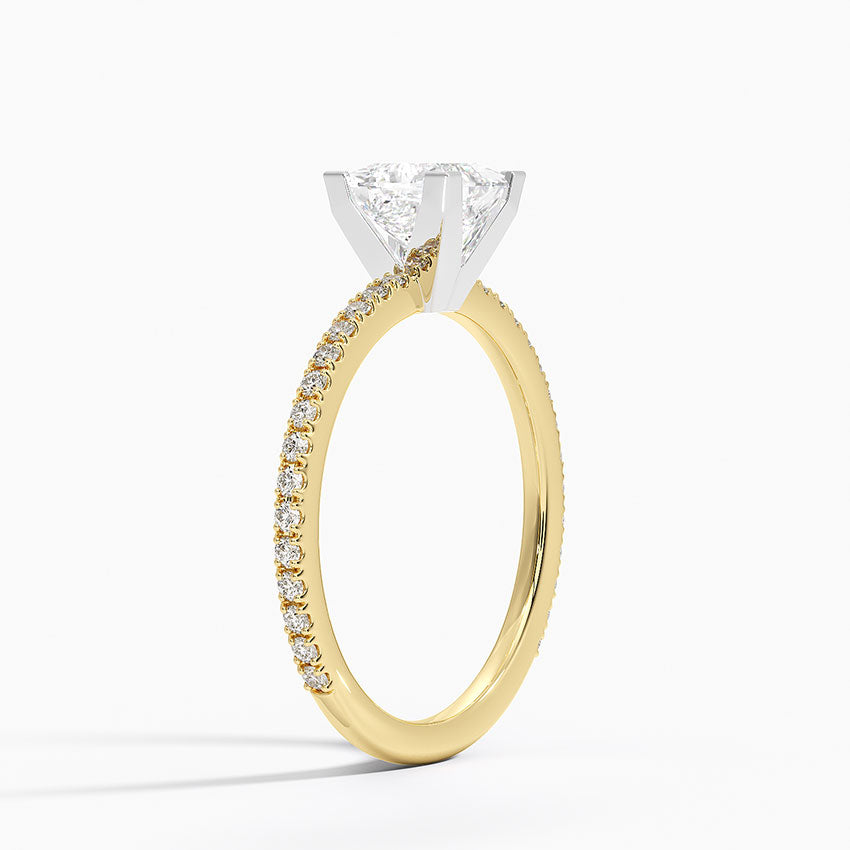 Ballad Three-Quarter Coverage Diamond Ring (1/4 ct. tw.) Yellow Gold 18k Princess Engagement Ring