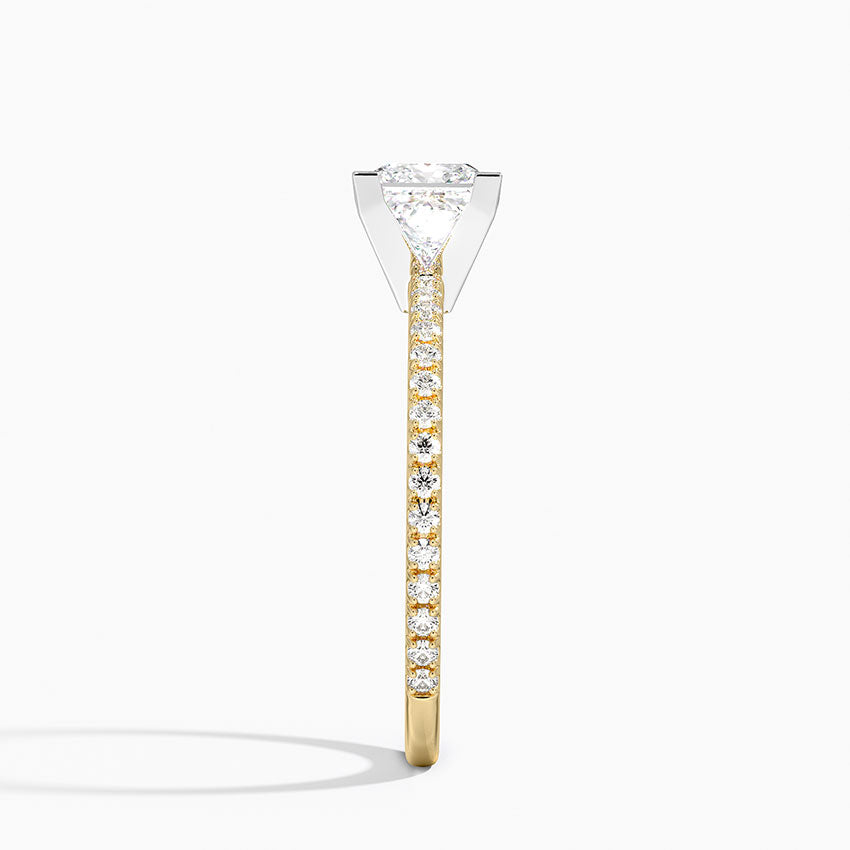 Ballad Three-Quarter Coverage Diamond Ring (1/4 ct. tw.) Yellow Gold 18k Princess Engagement Ring