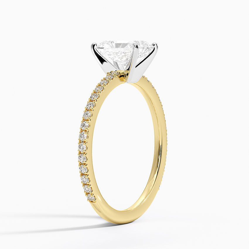 Ballad Three-Quarter Coverage Diamond Ring (1/4 ct. tw.) Yellow Gold 18k Radiant Engagement Ring