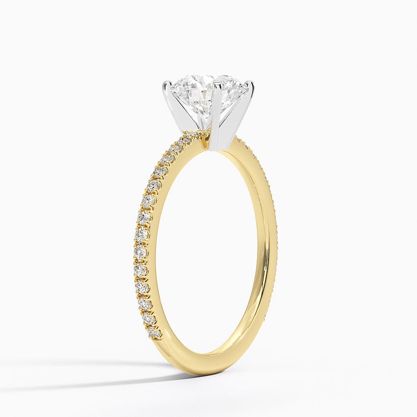 Ballad Three-Quarter Coverage Diamond Ring (1/4 ct. tw.) Yellow Gold 18k Round Engagement Ring