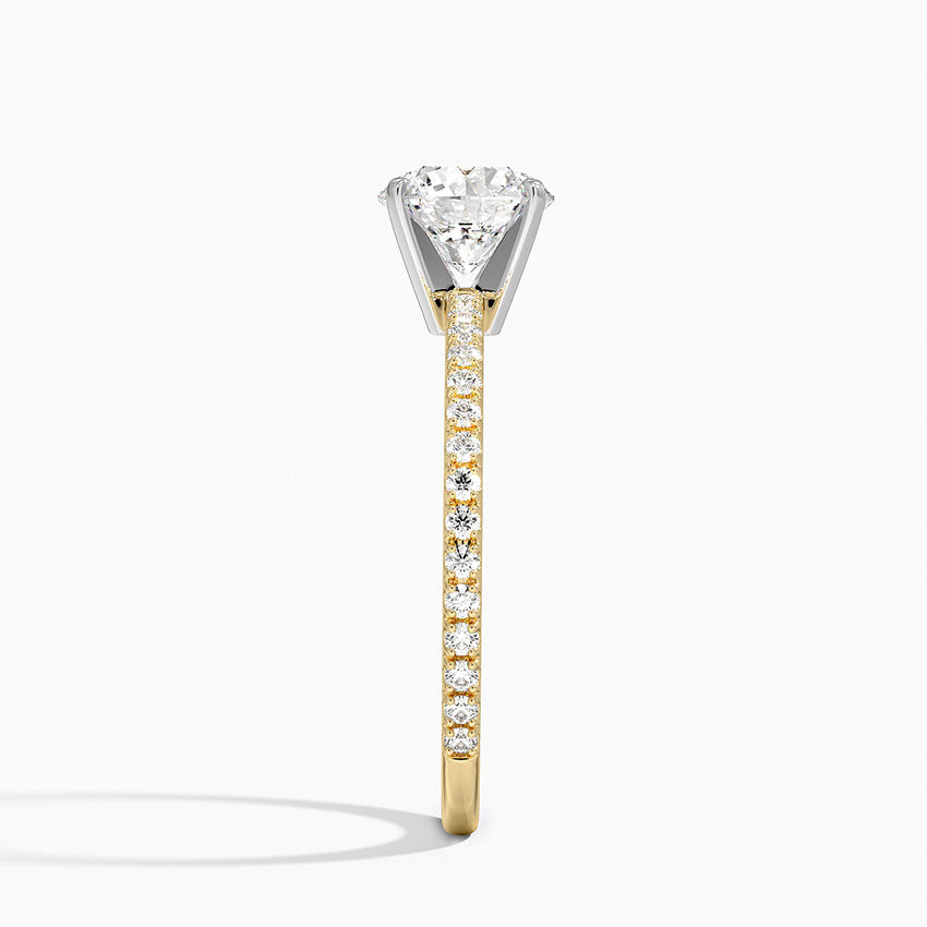Ballad Three-Quarter Coverage Diamond Ring (1/4 ct. tw.) Yellow Gold 18k Round Engagement Ring