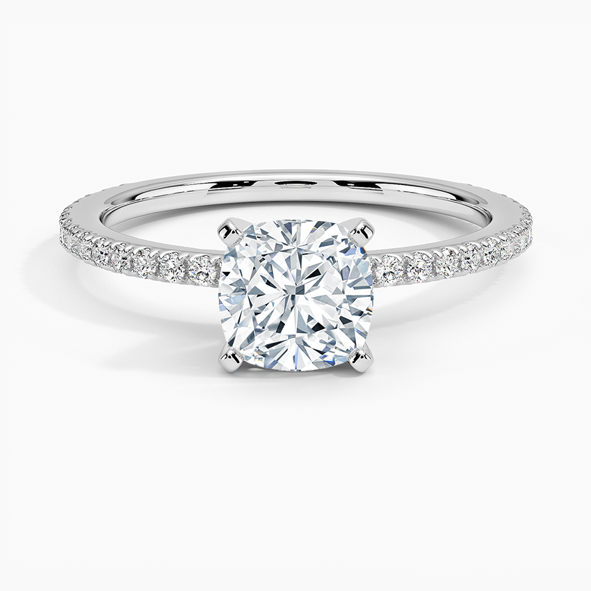 Ballad Three-Quarter Coverage Diamond Ring (1/4 ct. tw.) Platinum Cushion Engagement Ring
