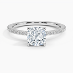 Ballad Three-Quarter Coverage Diamond Ring (1/4 ct. tw.) Platinum Cushion Engagement Ring
