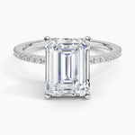 Ballad Three-Quarter Coverage Diamond Ring (1/4 ct. tw.) Platinum Emerald Engagement Ring