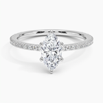 Ballad Three-Quarter Coverage Diamond Ring (1/4 ct. tw.) Platinum Marquise Engagement Ring