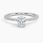 Ballad Three-Quarter Coverage Diamond Ring (1/4 ct. tw.) Platinum Oval Engagement Ring