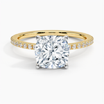 Ballad Three-Quarter Coverage Diamond Ring (1/4 ct. tw.) Yellow Gold 18k Cushion Engagement Ring