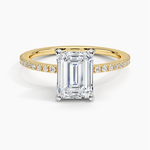 Ballad Three-Quarter Coverage Diamond Ring (1/4 ct. tw.) Yellow Gold 18k Emerald Engagement Ring
