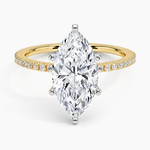 Ballad Three-Quarter Coverage Diamond Ring (1/4 ct. tw.) Yellow Gold 18k Marquise Engagement Ring