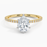 Ballad Three-Quarter Coverage Diamond Ring (1/4 ct. tw.) Yellow Gold 18k Pear Engagement Ring