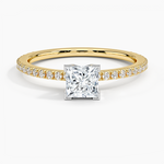 Ballad Three-Quarter Coverage Diamond Ring (1/4 ct. tw.) Yellow Gold 18k Princess Engagement Ring