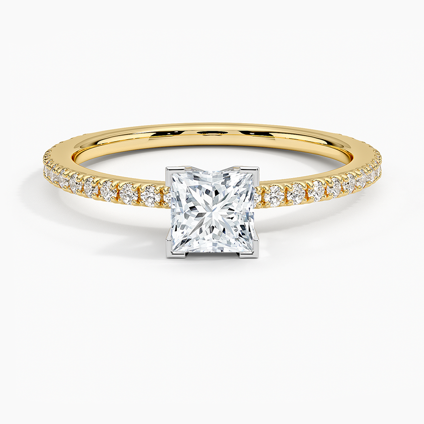 Ballad Three-Quarter Coverage Diamond Ring (1/4 ct. tw.) Yellow Gold 18k Princess Engagement Ring
