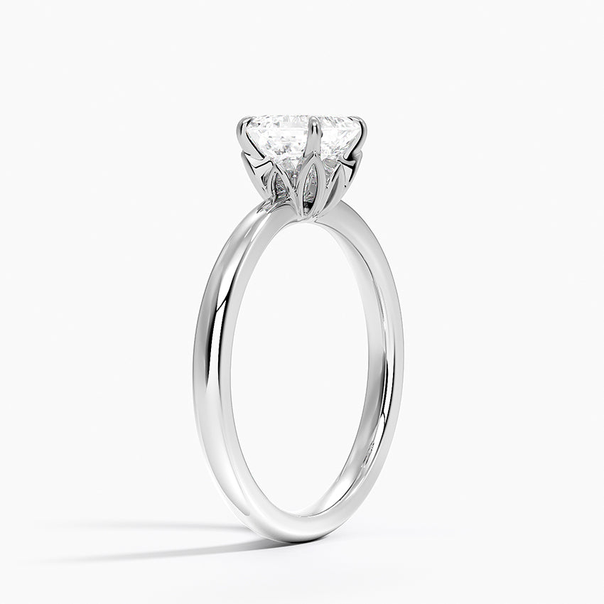 Petal 2mm Solitaire Ring Platinum Asscher Engagement Ring