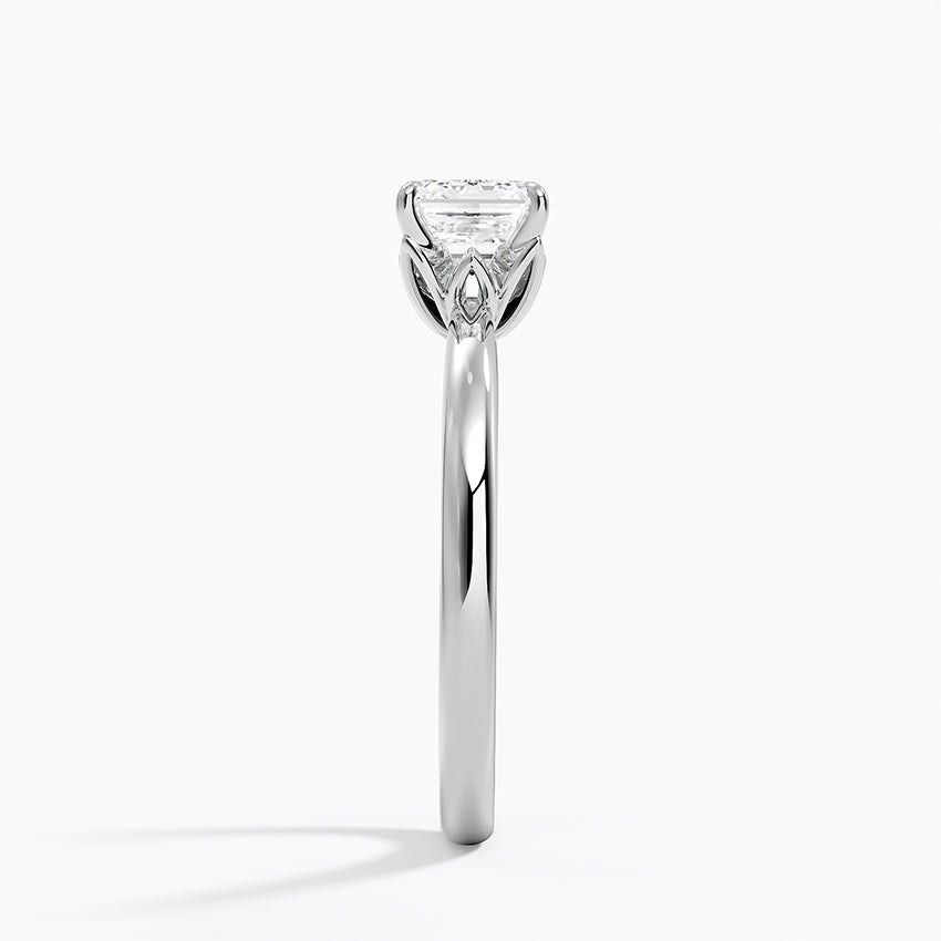 Petal 2mm Solitaire Ring Platinum Asscher Engagement Ring
