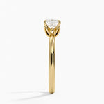 Petal 2mm Solitaire Ring Yellow Gold 18k Asscher Engagement Ring