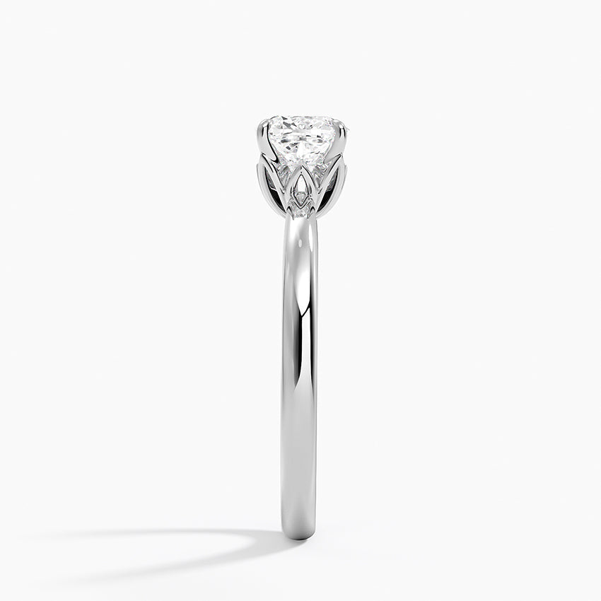Petal 2mm Solitaire Ring Platinum Cushion Engagement Ring
