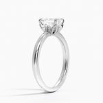 Petal 2mm Solitaire Ring Platinum Emerald Engagement Ring