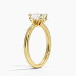 Petal 2mm Solitaire Ring Yellow Gold 18k Emerald Engagement Ring
