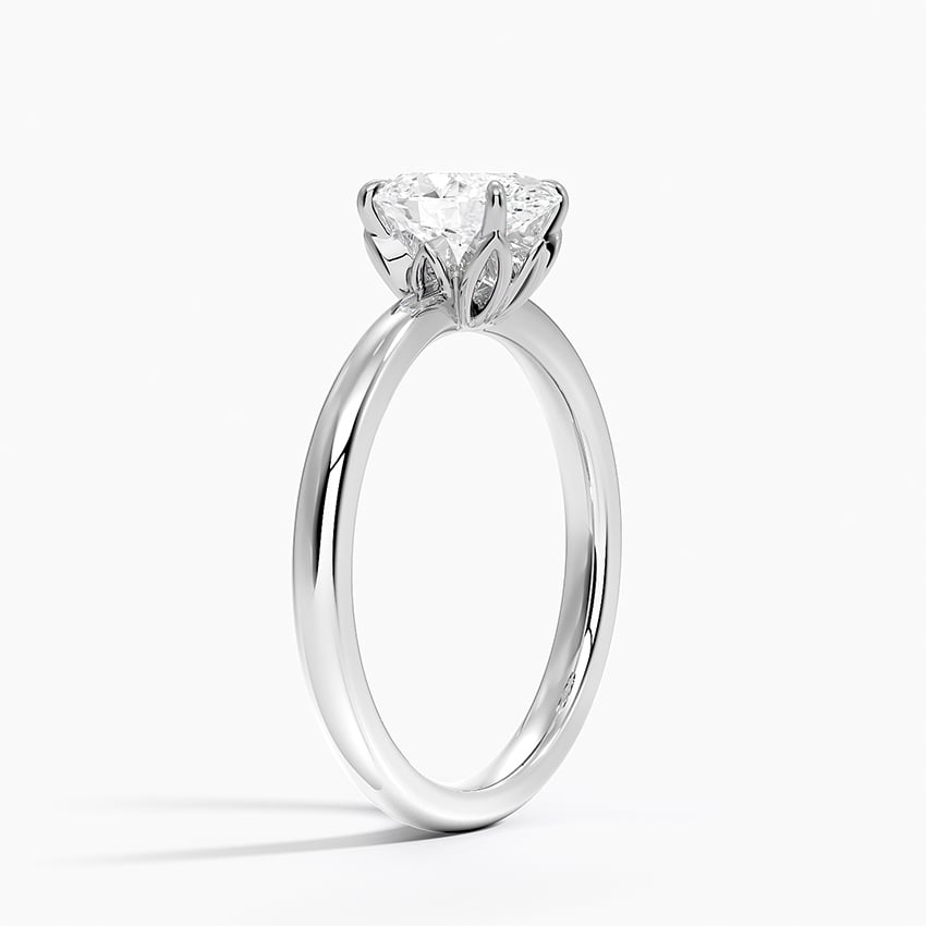 Petal 2mm Solitaire Ring Platinum Oval Engagement Ring