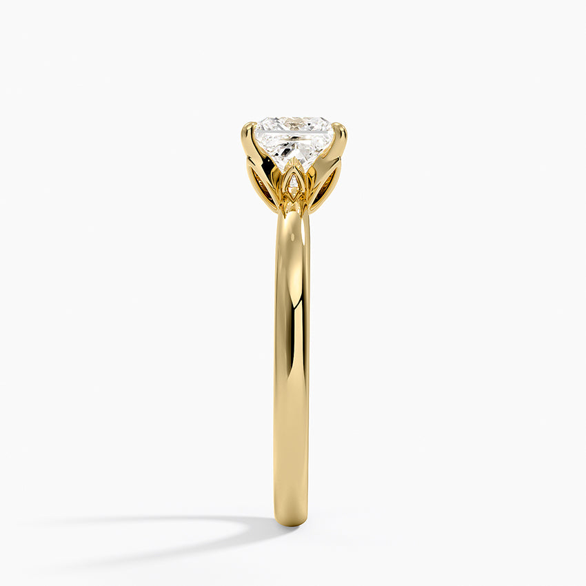 Petal 2mm Solitaire Ring Yellow Gold 18k Princess Engagement Ring