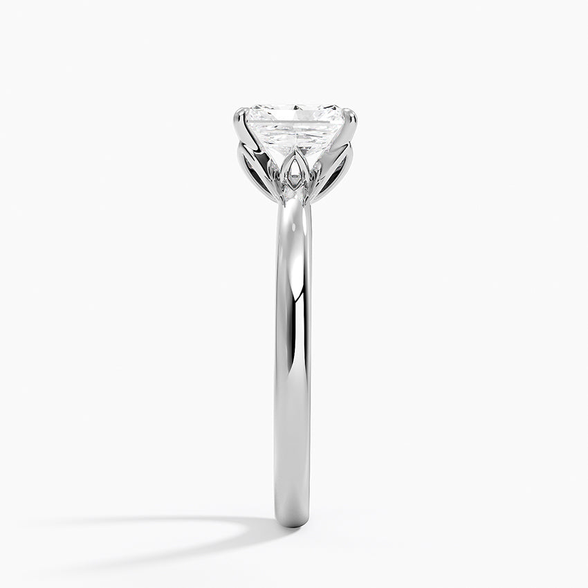 Petal 2mm Solitaire Ring Platinum Radiant Engagement Ring