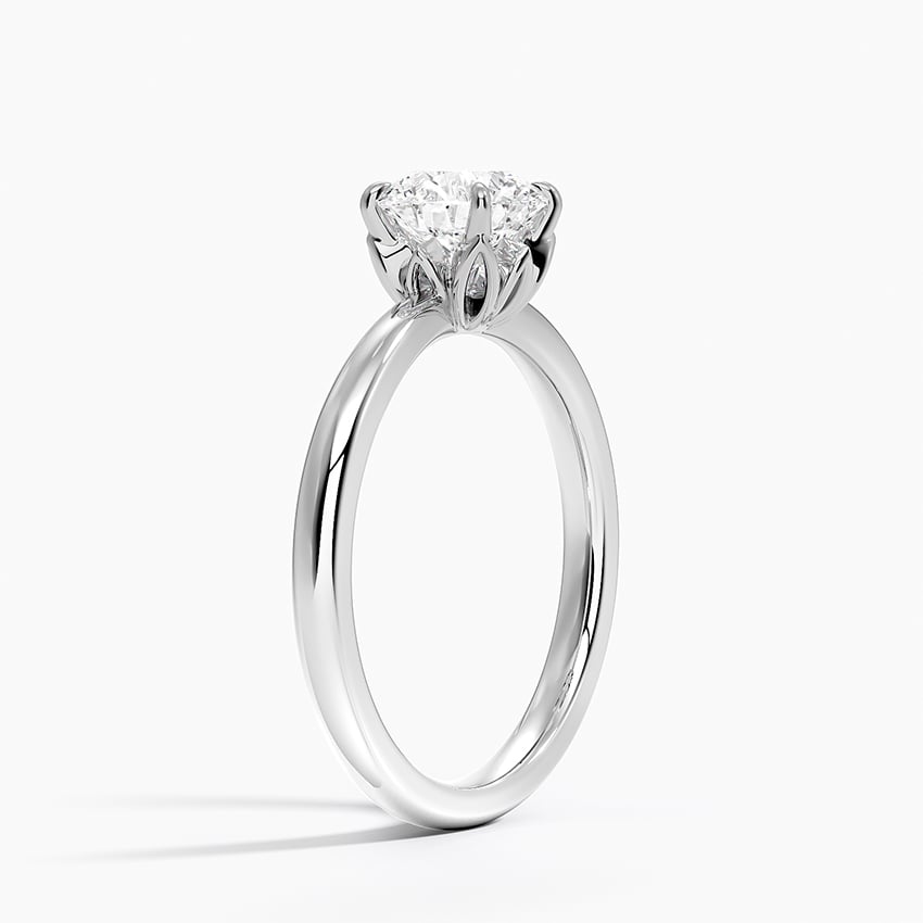 Petal 2mm Solitaire Ring Platinum Round Engagement Ring